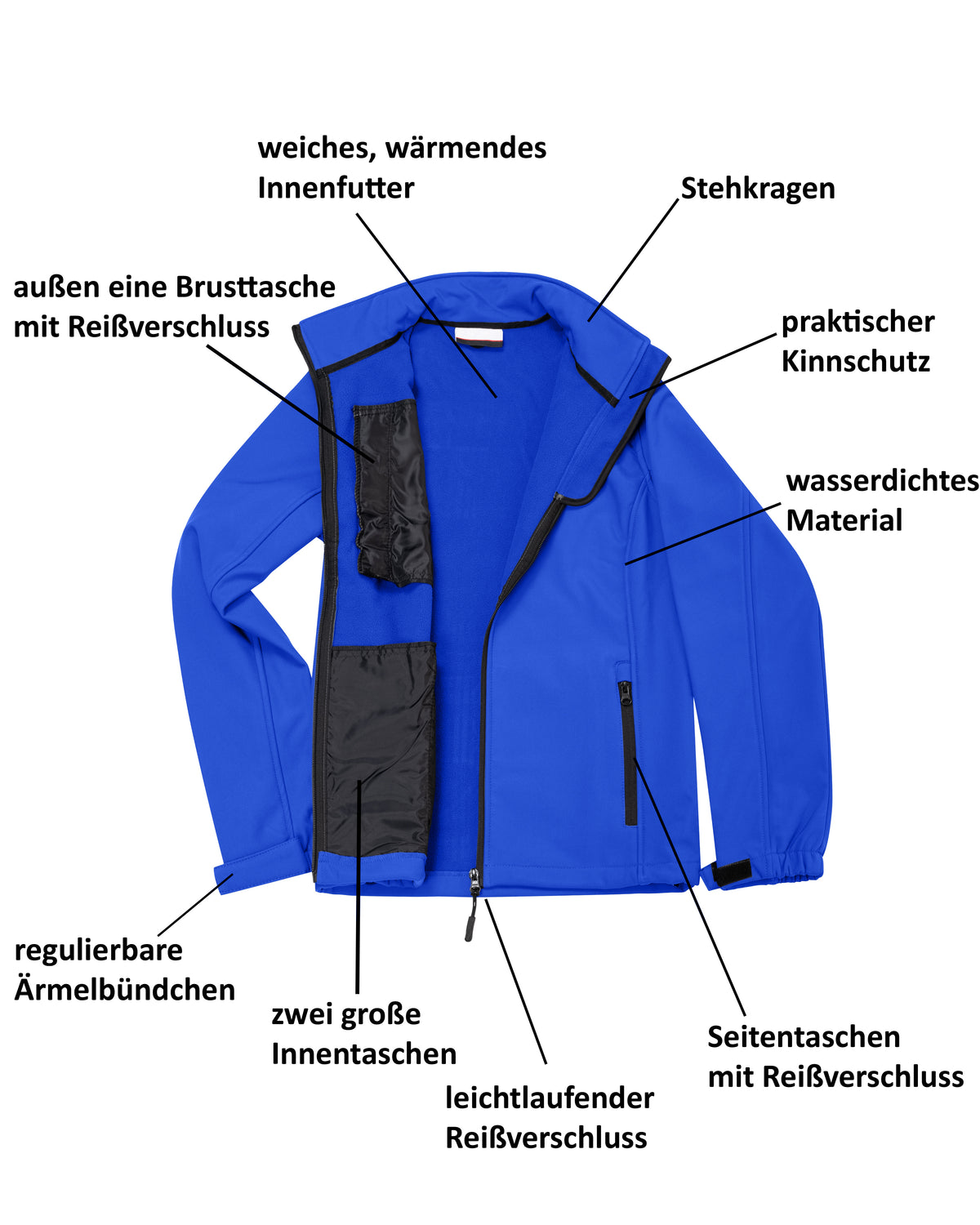 Softshelljacke Damen wasserdicht atmungsaktiv Arbeitsjacke mit Stehkragen Dublin