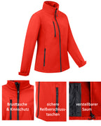 Softshelljacke Damen wasserdicht atmungsaktiv Arbeitsjacke mit Stehkragen Dublin
