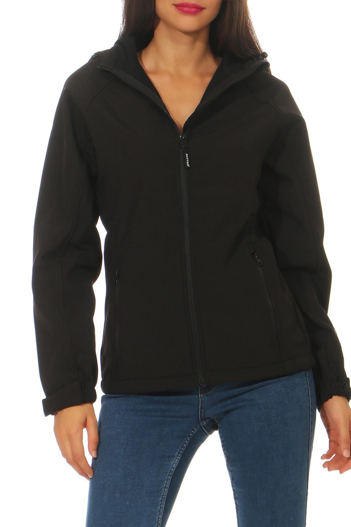 Damen Softshell Regenjacke Schwarz