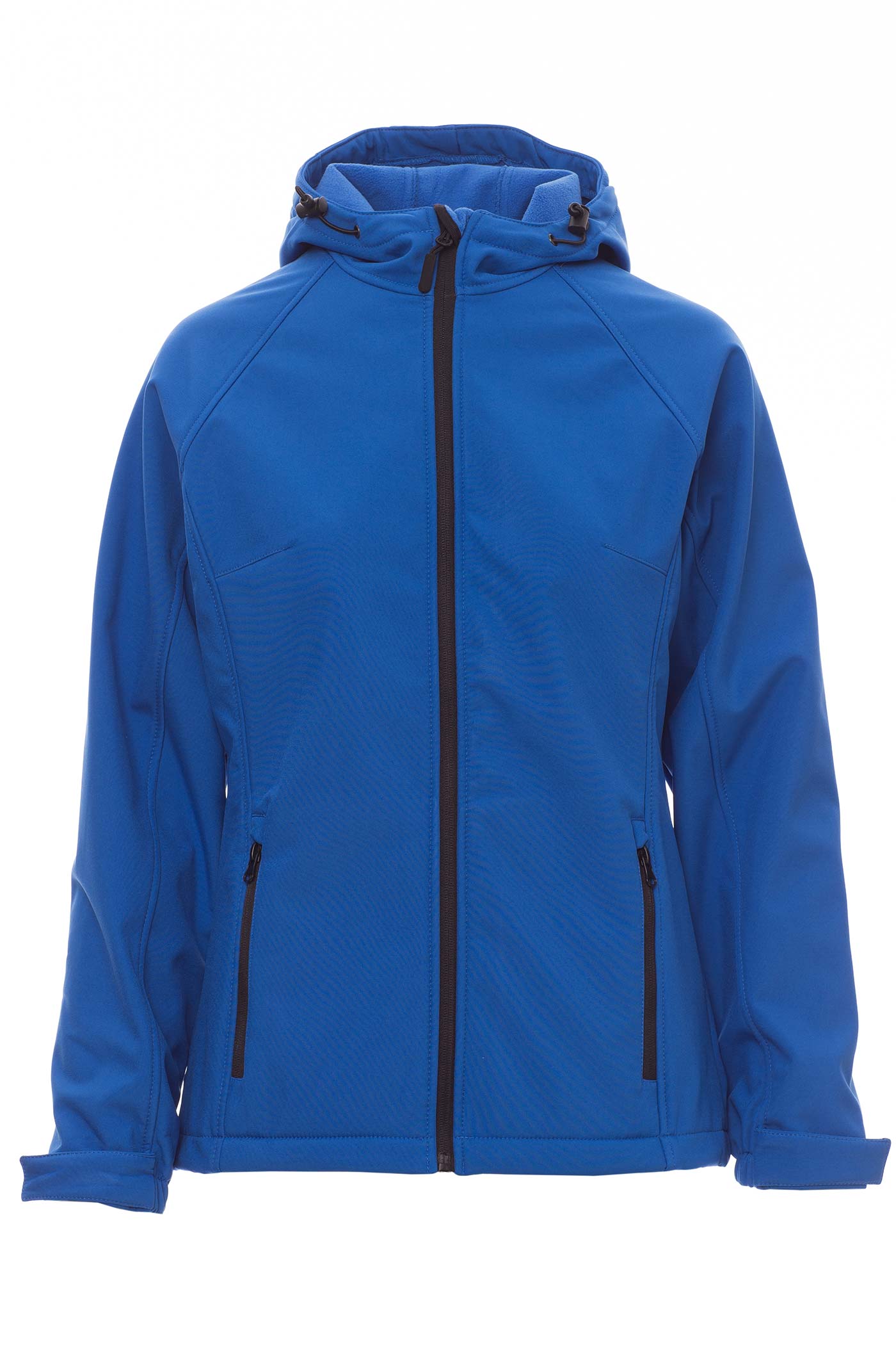 Damen Jacke aus Softshell mit Seitentaschen mit Reißverschluss in Blau
