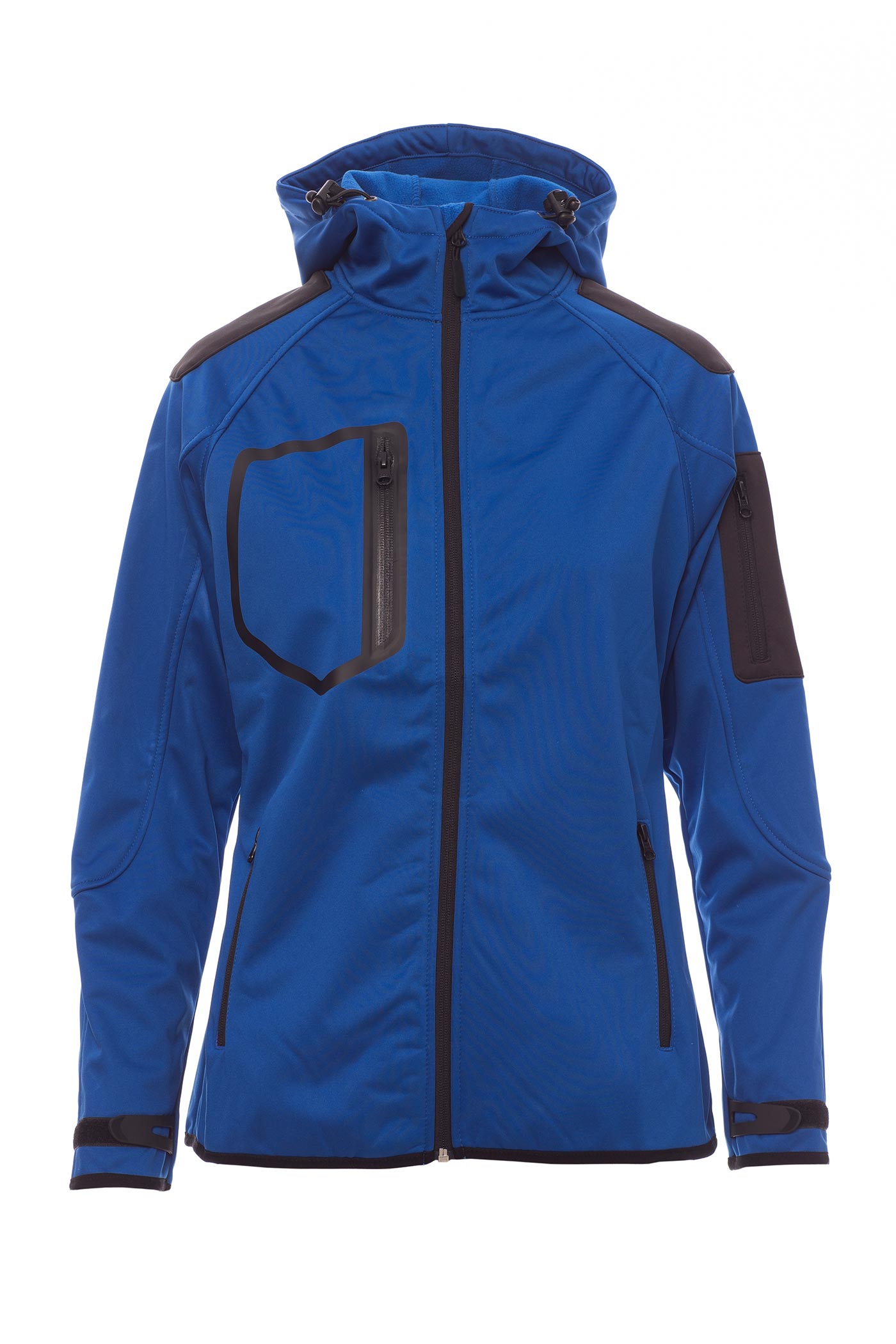 Damen Softshelljacke mit praktischen Taschen für Arbeit und Freizeit in Blau