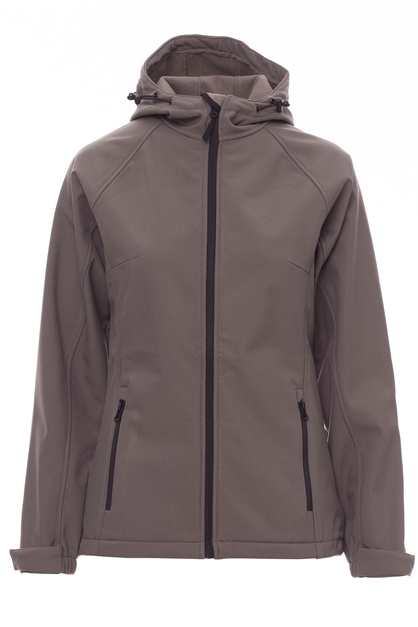 Damen Jacke aus Softshell mit Seitentaschen mit Reißverschluss in Grau