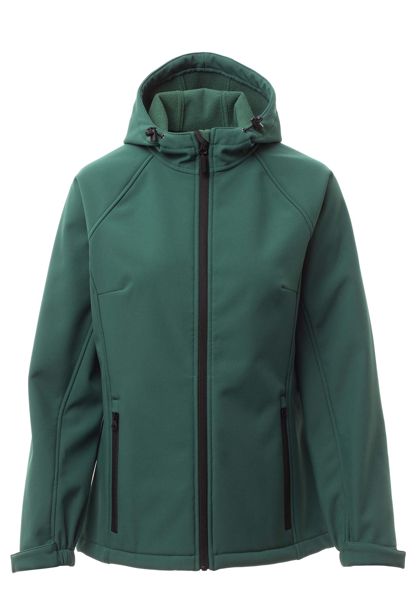 Damen Jacke aus Softshell mit Seitentaschen mit Reißverschluss in Grün