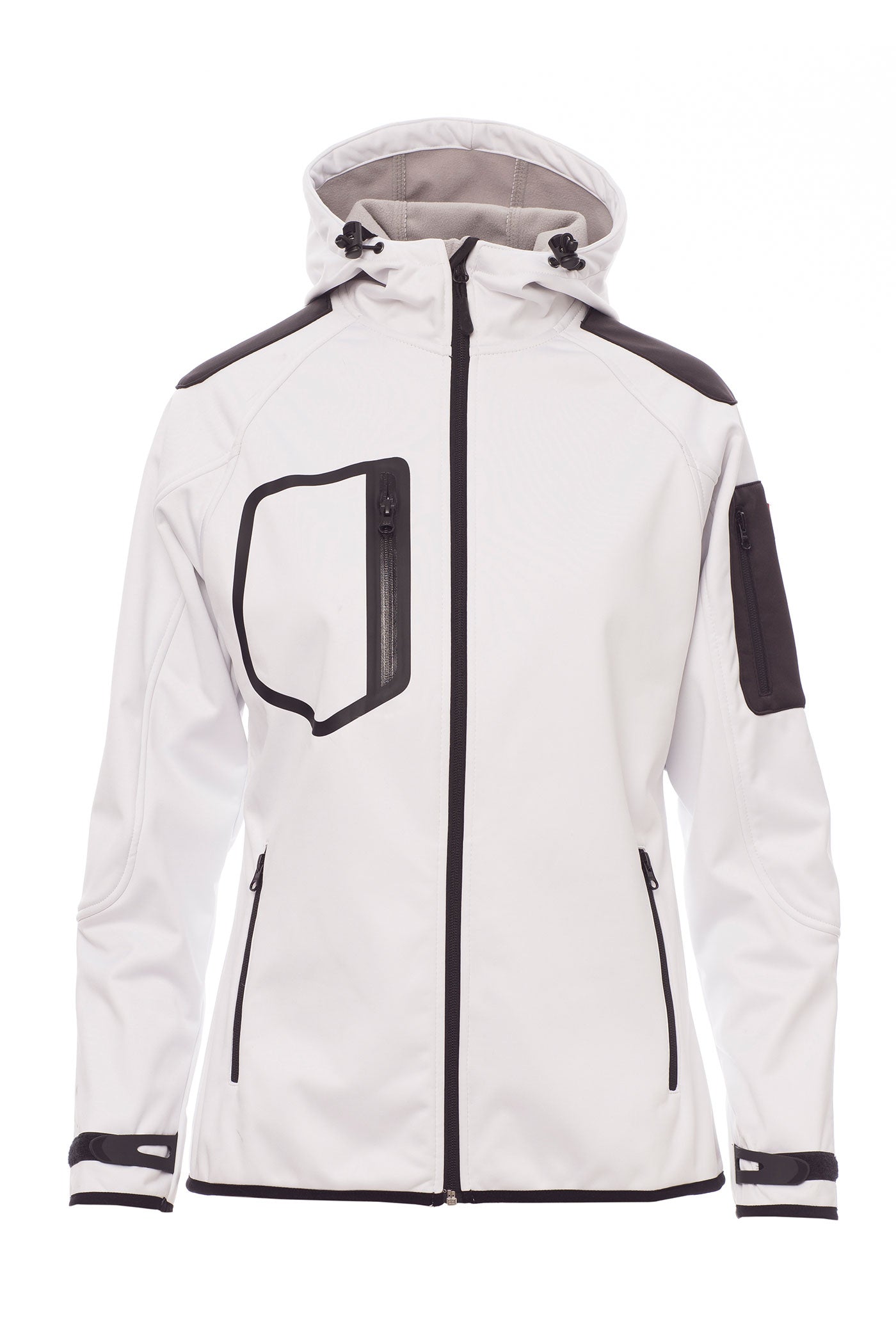 Damen Softshelljacke mit praktischen Taschen für Arbeit und Freizeit in Weiß