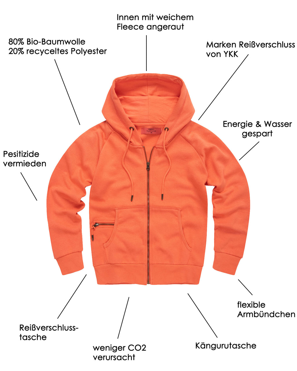 Damen Sweatjacke mit Kapuze Pine