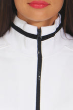 Damen Sweatjacke mit Seitentaschen in Weiß