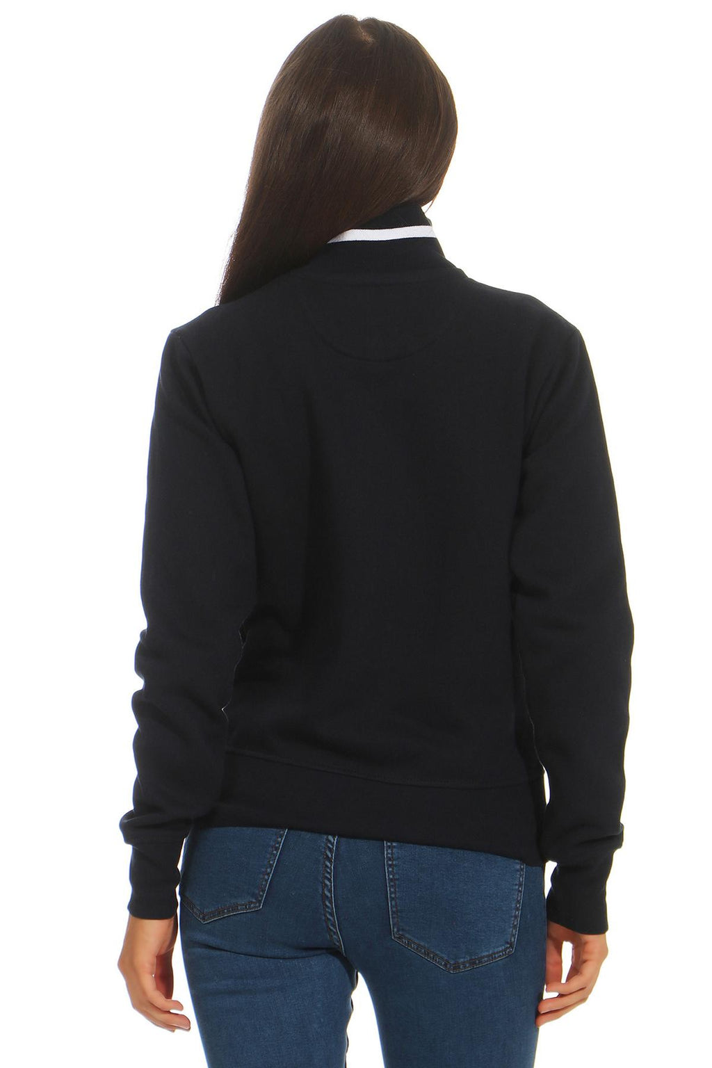 Damen Sweatjacke mit Stehkragen für Alltag & Freizeit in Dunkelblau