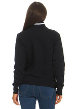 Damen Sweatjacke mit Stehkragen für Alltag & Freizeit in Dunkelblau