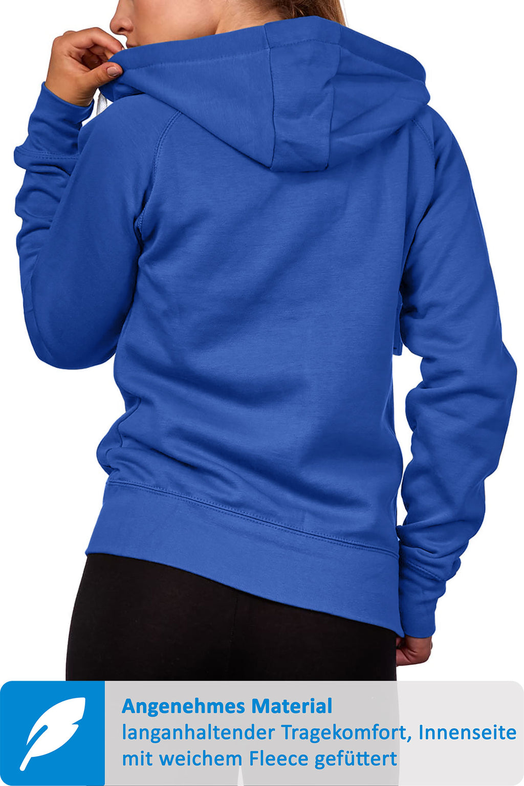 Sweatjacke für Damen mit Kapuze in Blau