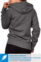Sweatjacke für Damen mit Kapuze in Anthrazit