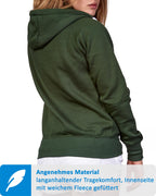 Sweatjacke für Damen mit Kapuze in Grün