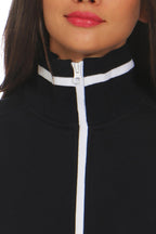 Damen Sweatjacke mit Seitentaschen in Dunkelblau