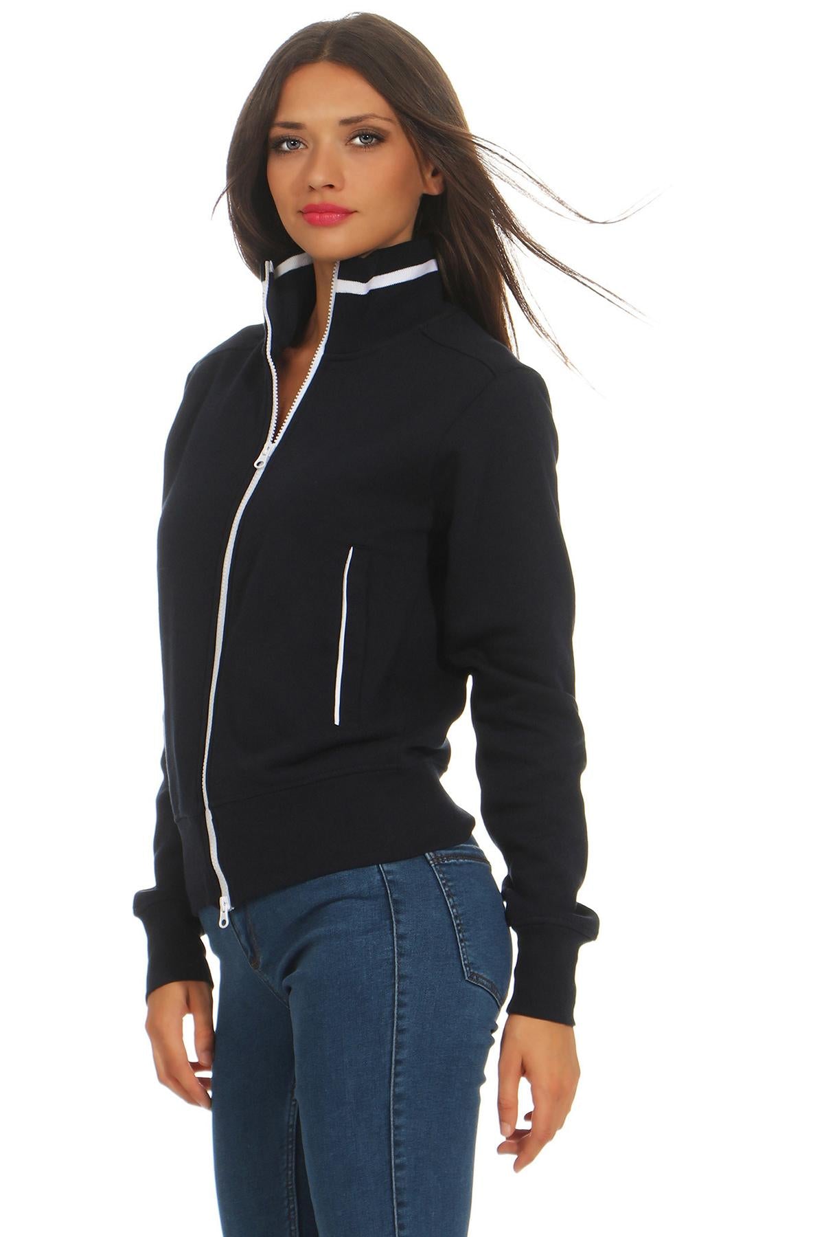 Sweatjacke für Frauen mit Kontrastnähten Dunkelblau