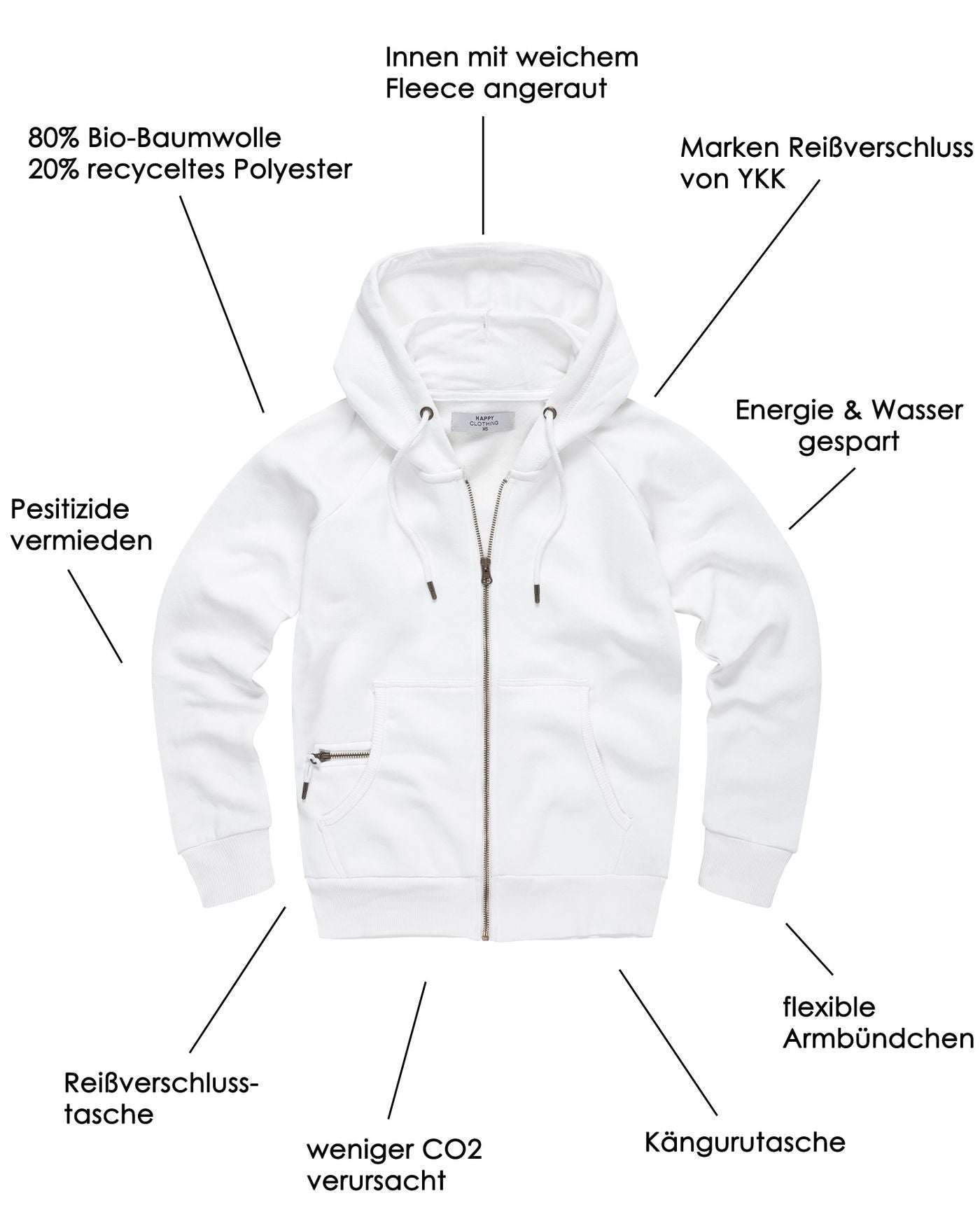 Damen Sweatjacke mit Kapuze Pine