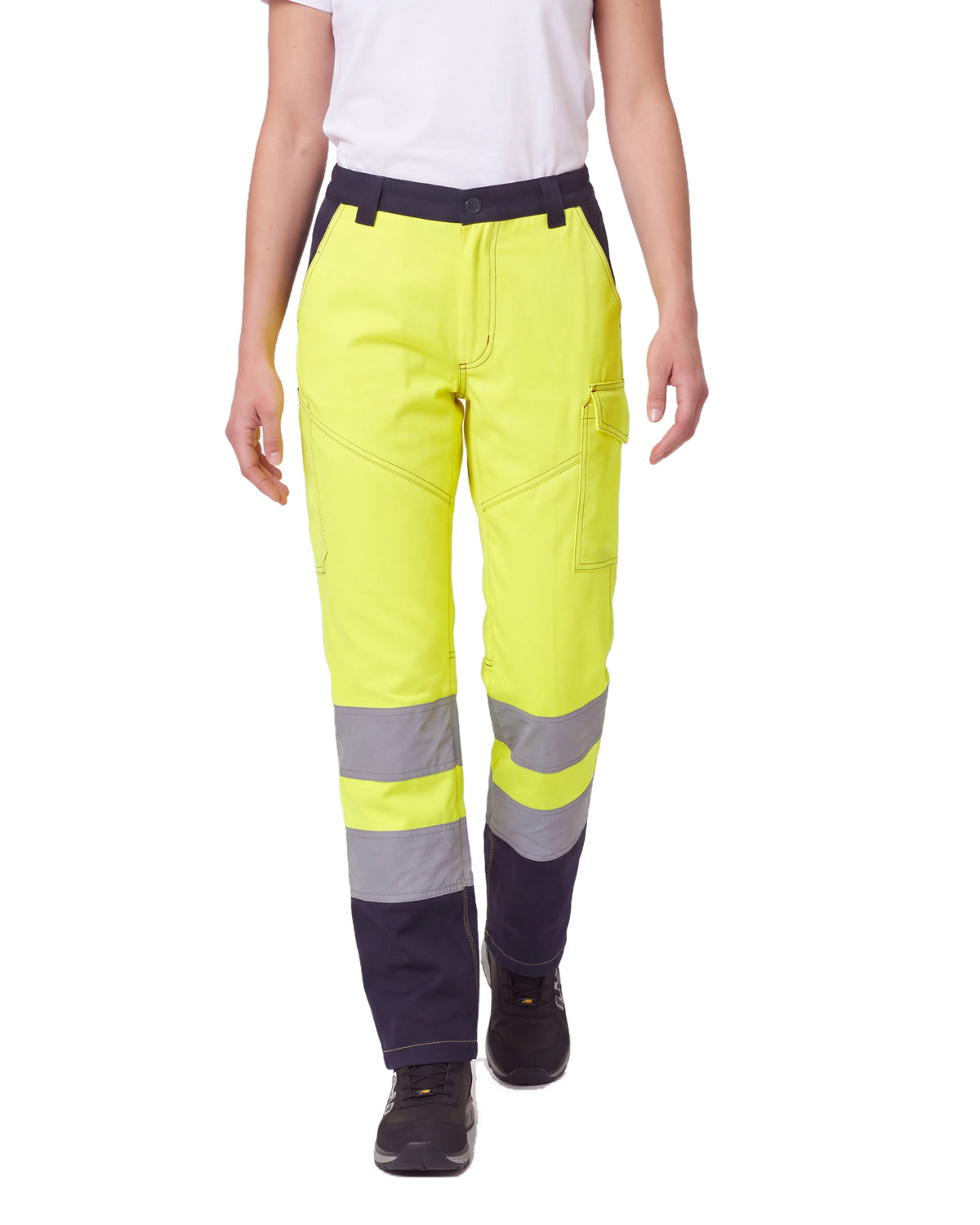 Damen Warnschutzhose Arbeitshose Orange / Gelb Charter