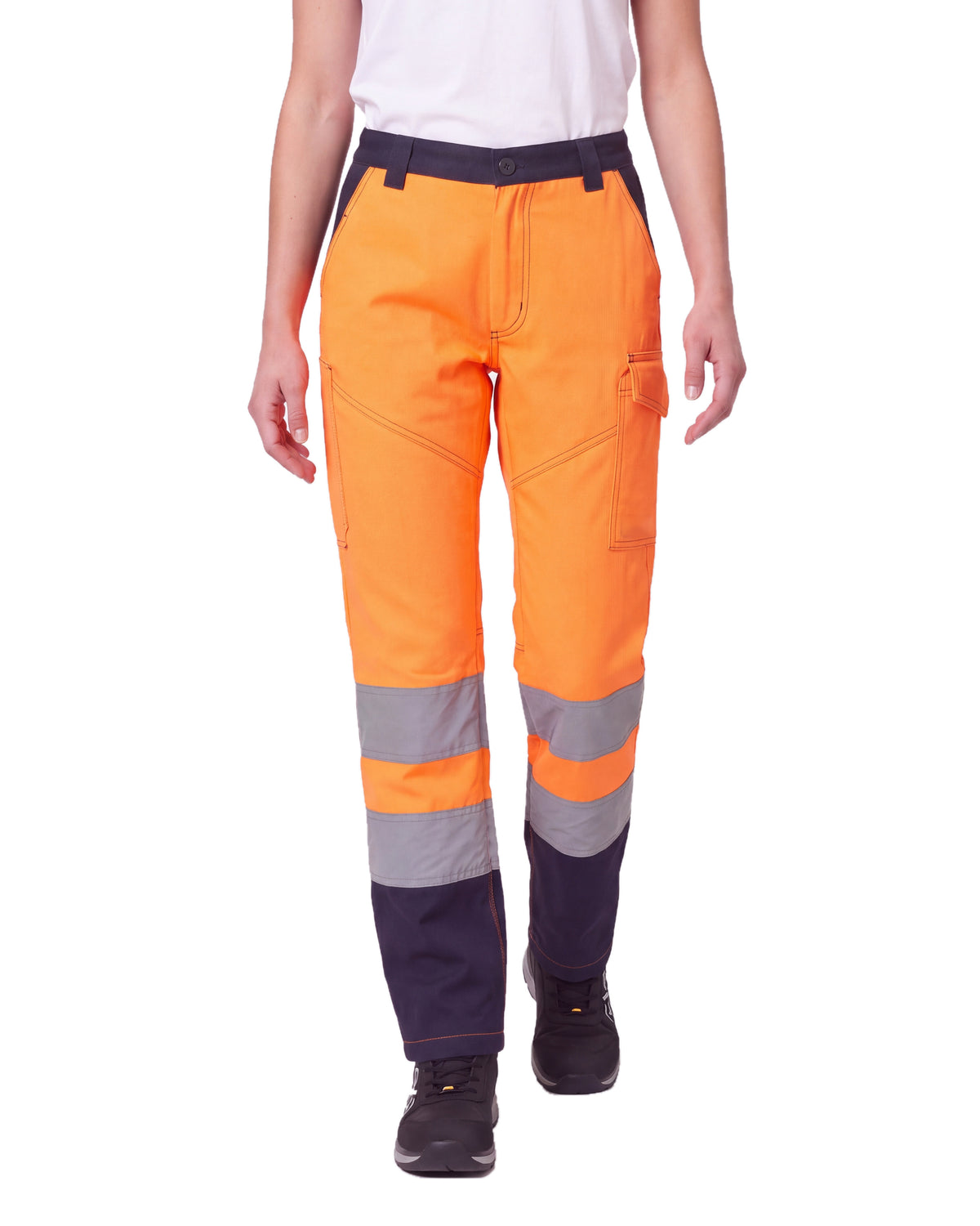 Damen Warnschutzhose Arbeitshose Orange / Gelb Charter