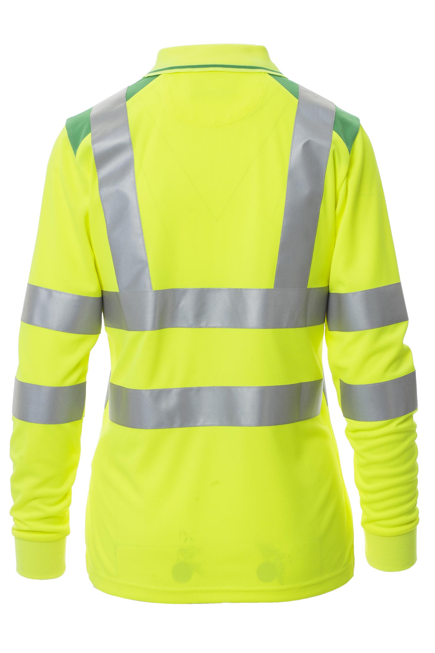 Arbeitspoloshirt langarm Damen Warnschutz mit Reflexstreifen