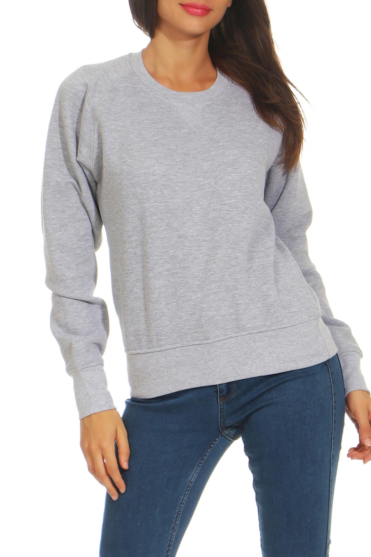 Damen Oberteil Langarm Grau