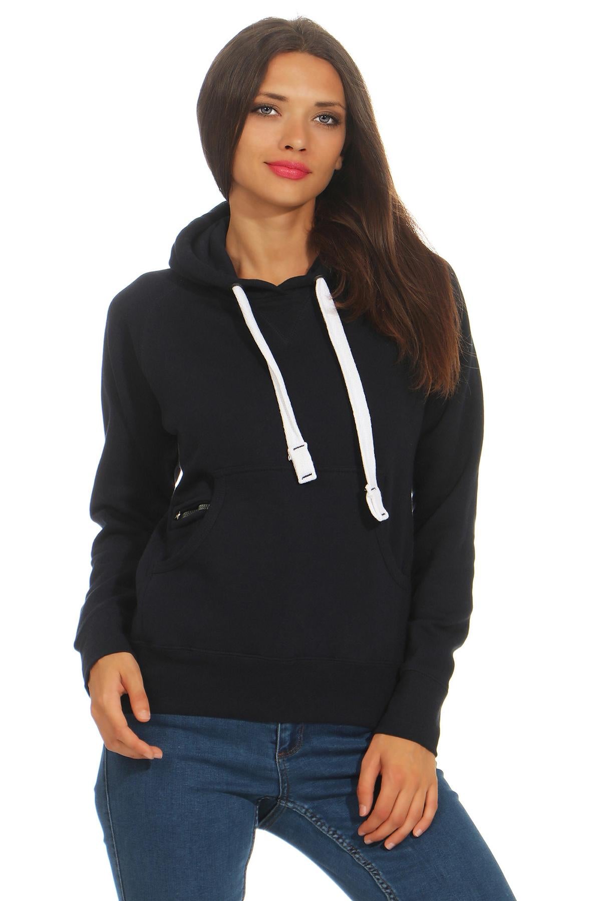 Langarm Pullover mit Kapuze