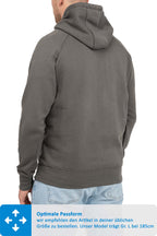 klassischer Kapuzenpullover mit gutem Schnitt in Anthrazit