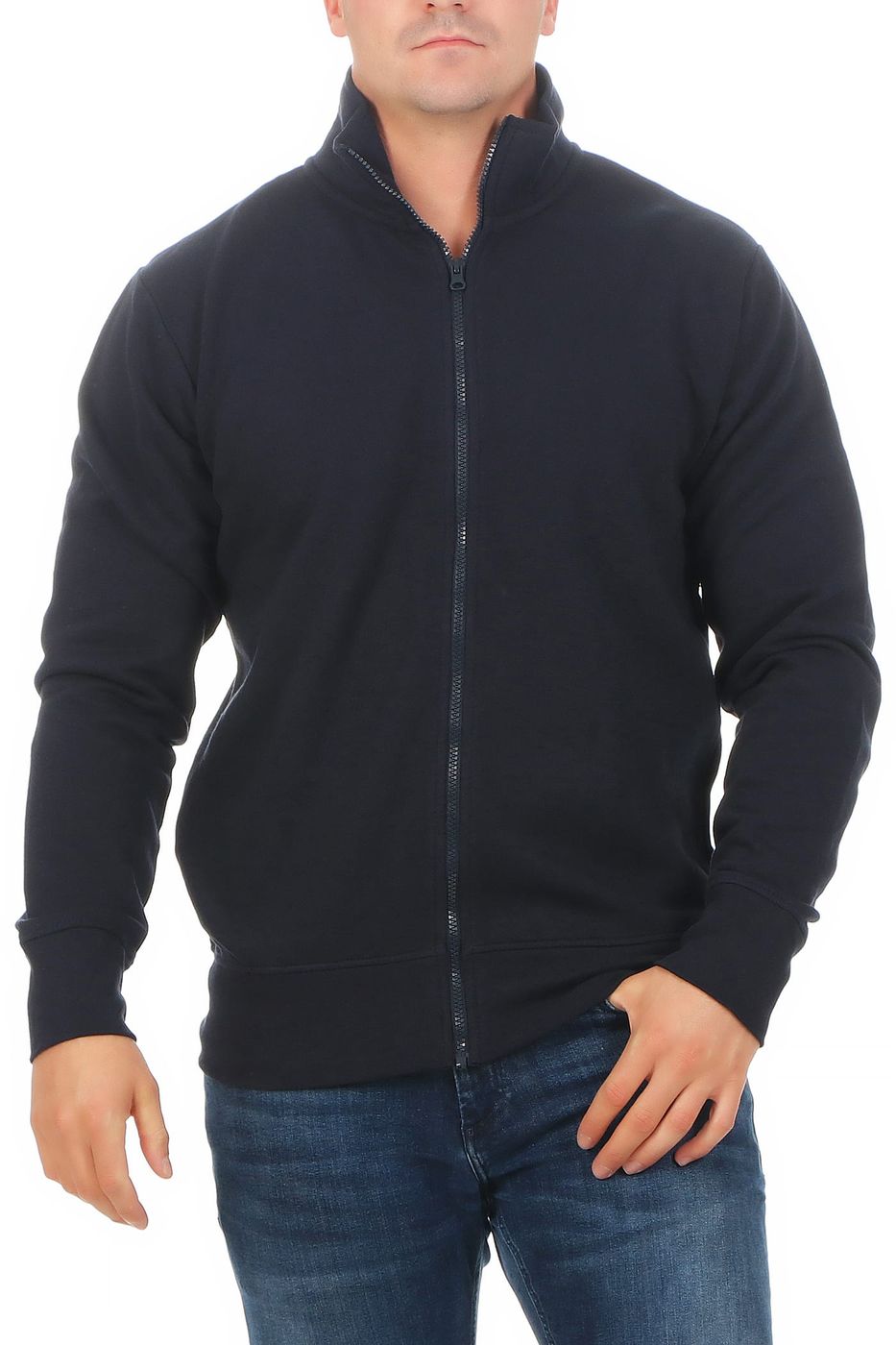 Herren Sweatshirt ohne Taschen in Dunkelblau
