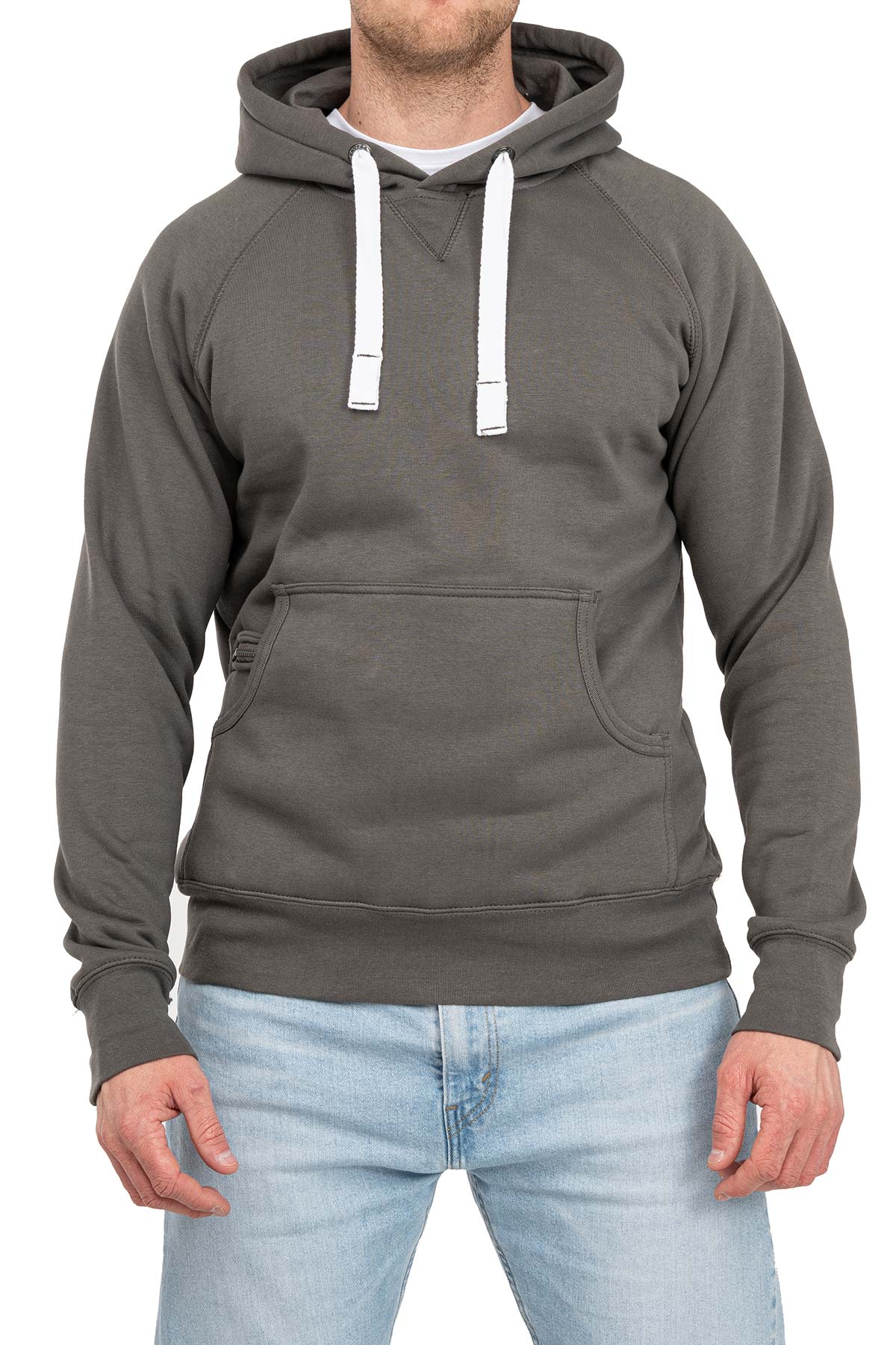 Herren Kapuzenpullover Basic in Anthrazit