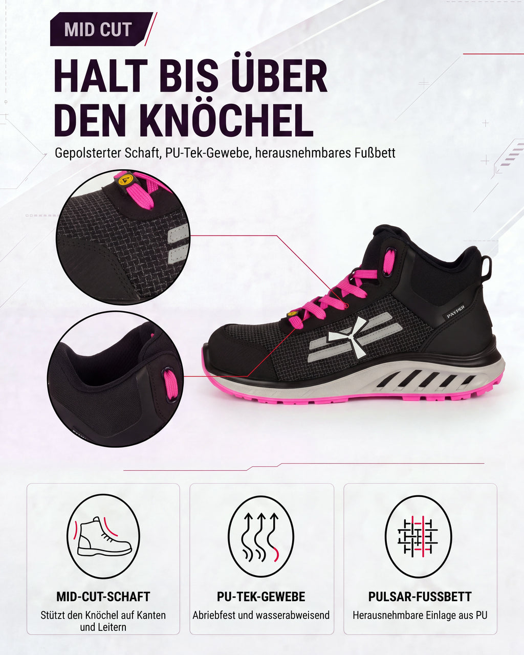 ESD Arbeitsschuh knöchelhoch leicht S3S X-Mars Mid