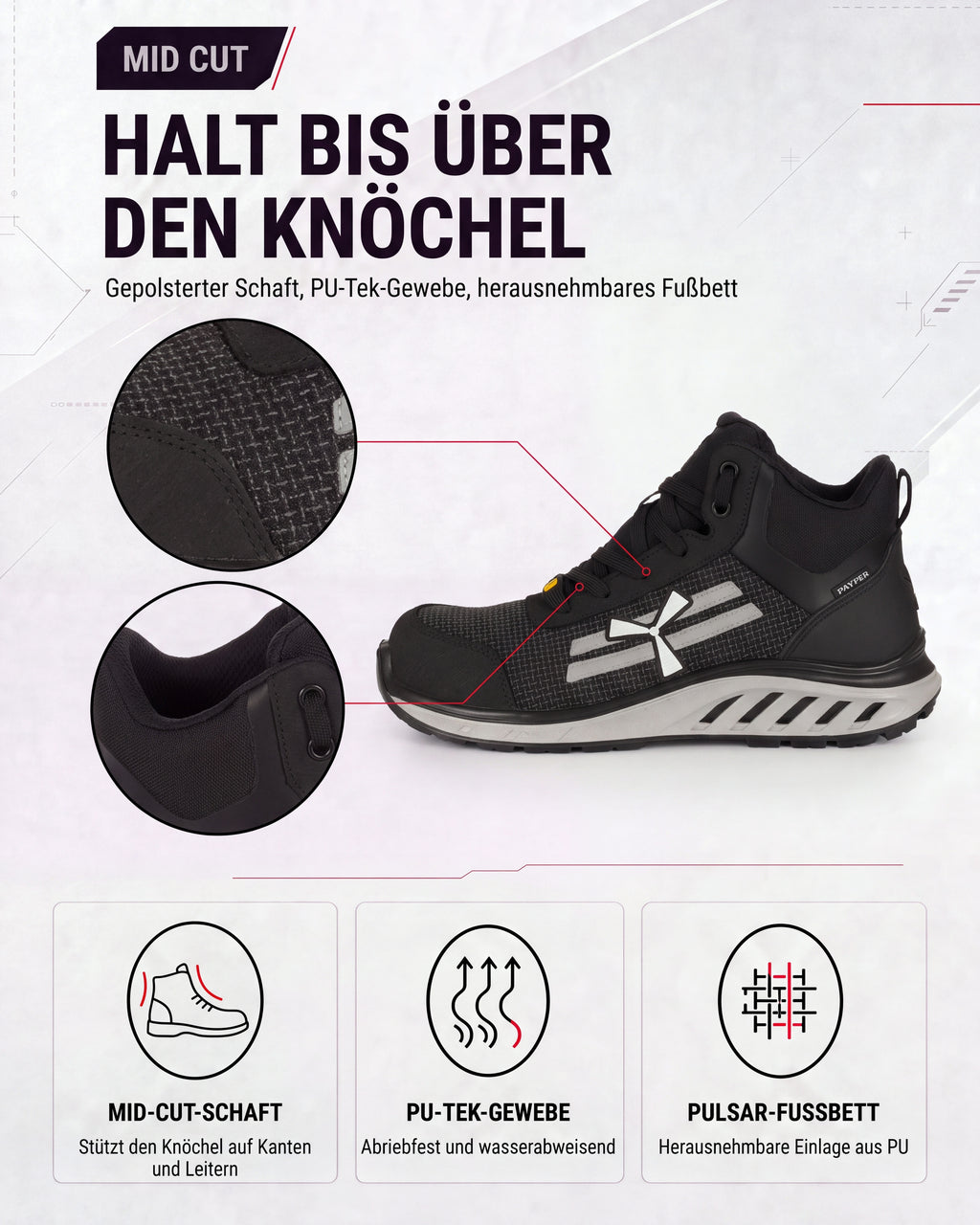 ESD Arbeitsschuh knöchelhoch leicht S3S X-Mars Mid