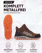 ESD Sicherheitsschuh S3S metallfrei knöchelhoch X-Moon Mid