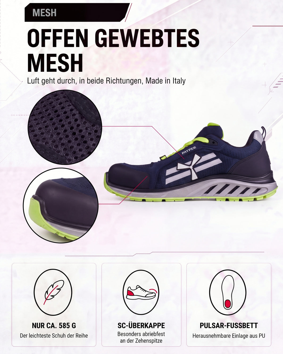 ESD Sicherheitsschuh S1PS Mesh atmungsaktiv X-Mercury