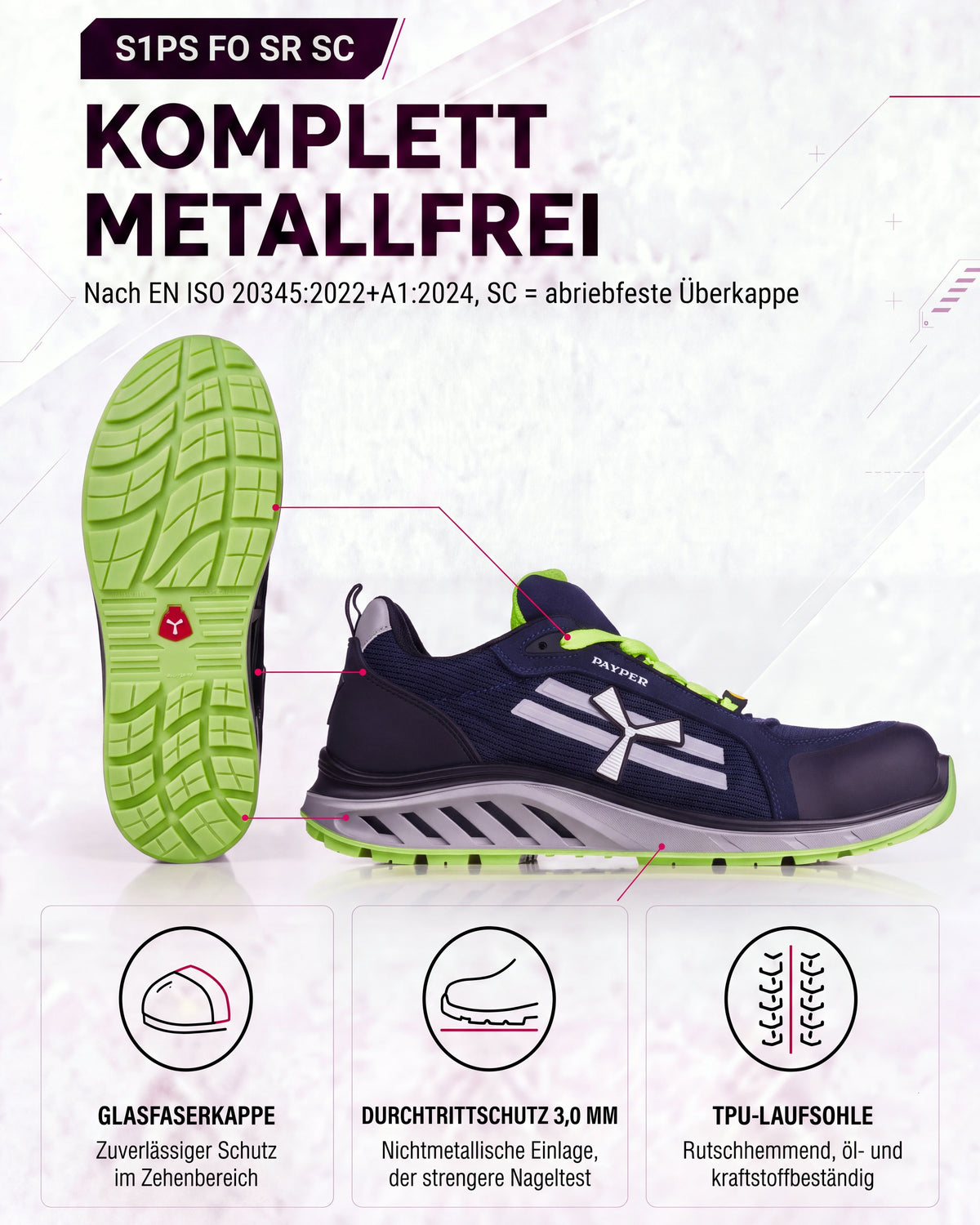 ESD Sicherheitsschuh S1PS Mesh atmungsaktiv X-Mercury