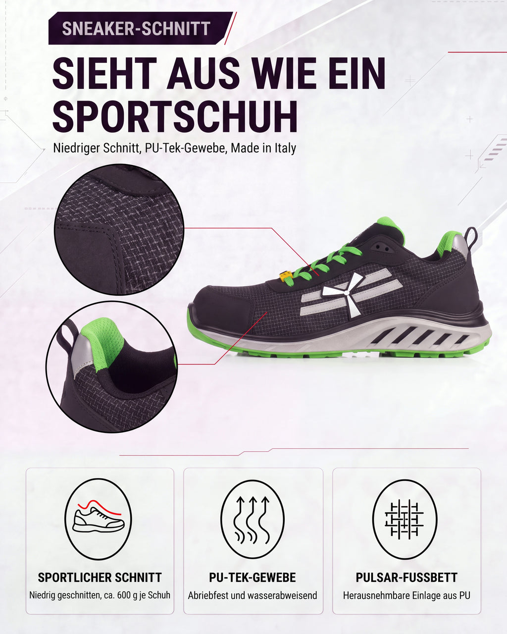 ESD Sicherheitsschuh Arbeitsschuh S3S sportlich leicht X-Mars