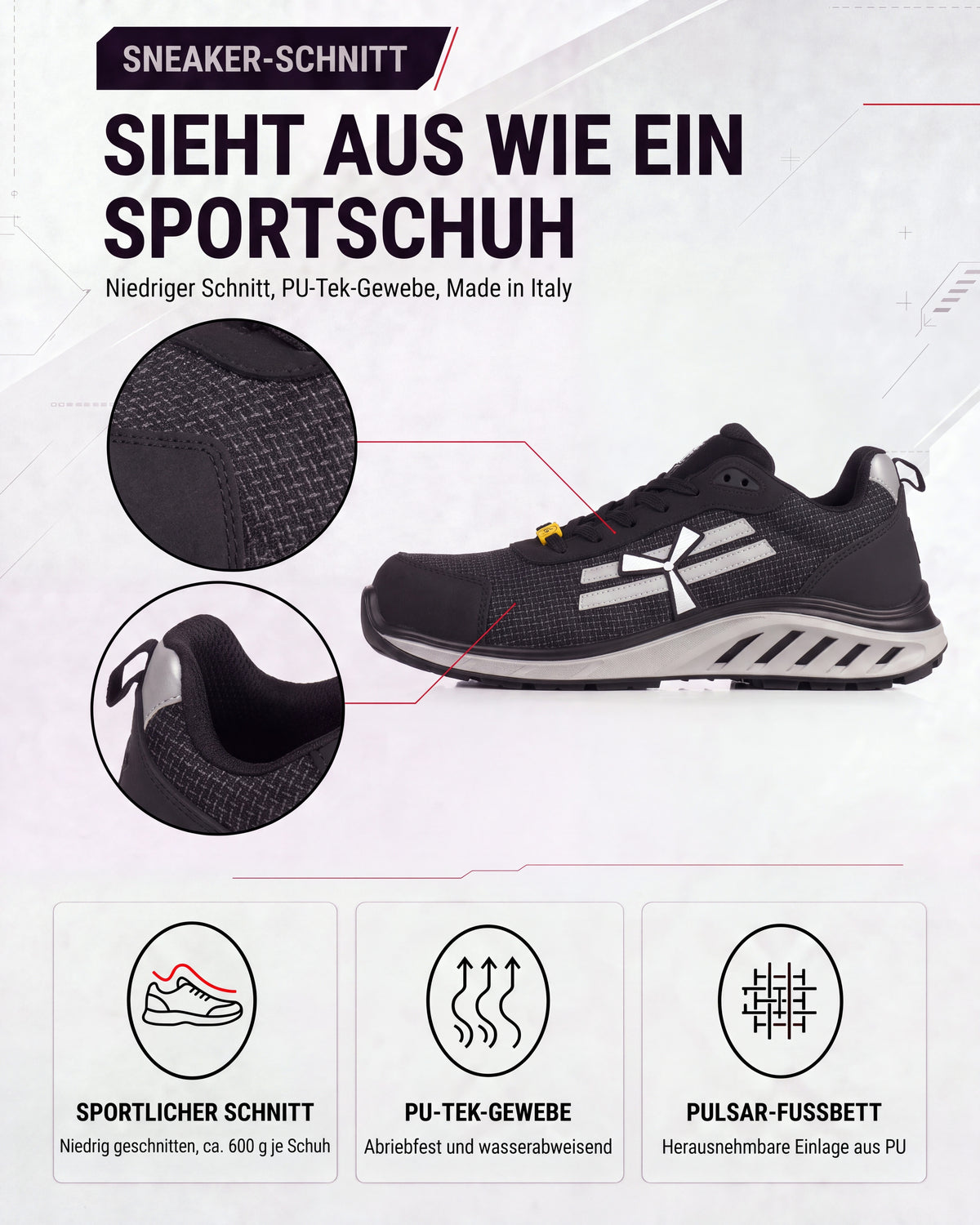 ESD Sicherheitsschuh Arbeitsschuh S3S sportlich leicht X-Mars
