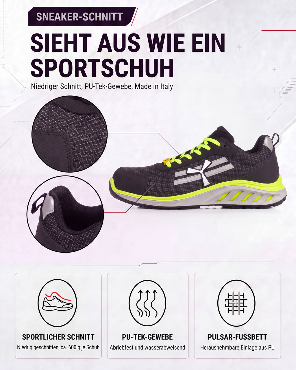 ESD Sicherheitsschuh Arbeitsschuh S3S sportlich leicht X-Mars