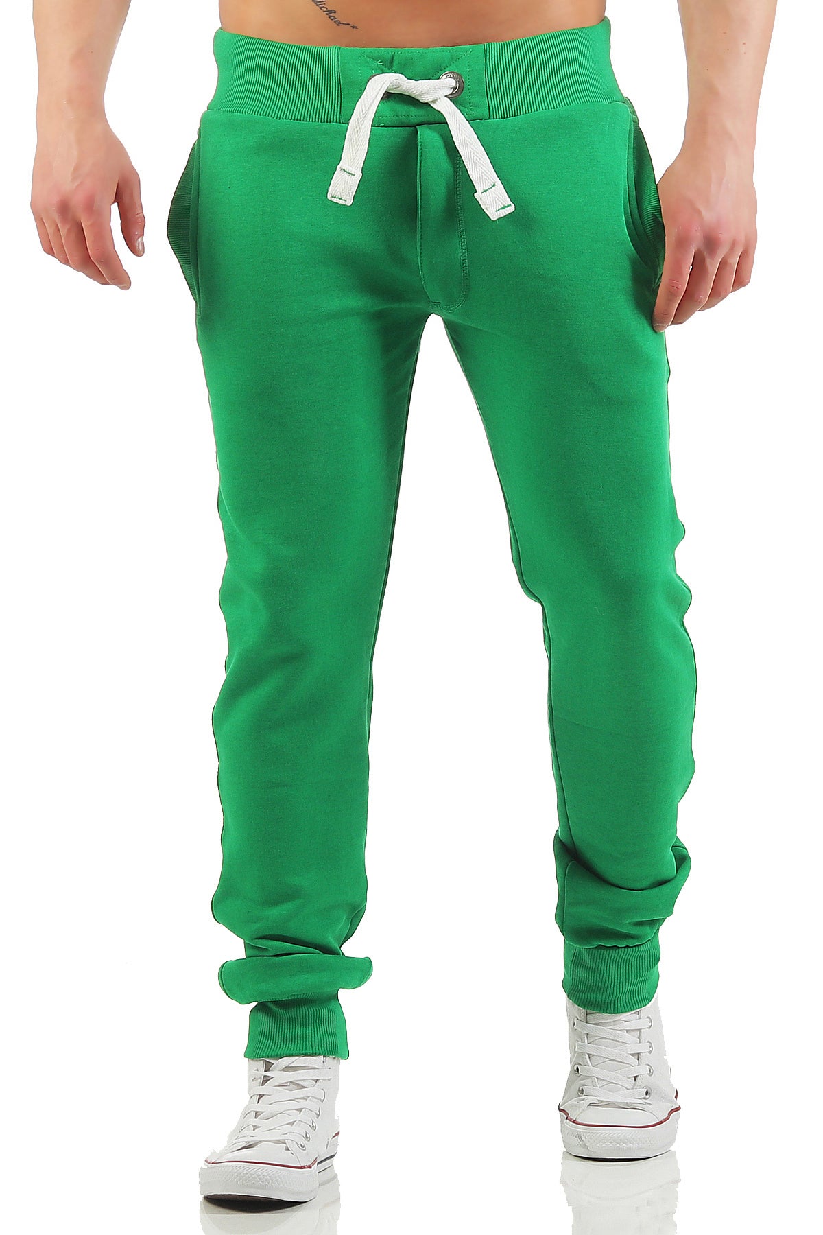 Herren Jogginghose mit breitem Bändel in Grün