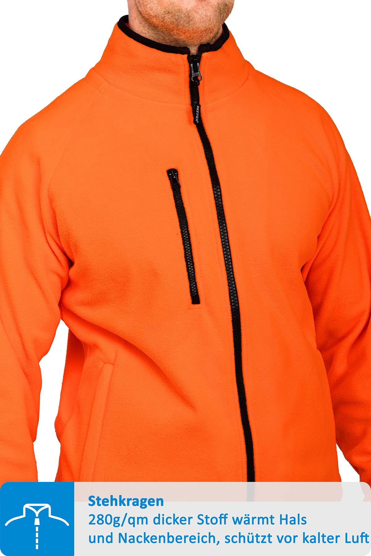 Herren Jacke aus Fleece für Outdoor-Arbeiten in Orange