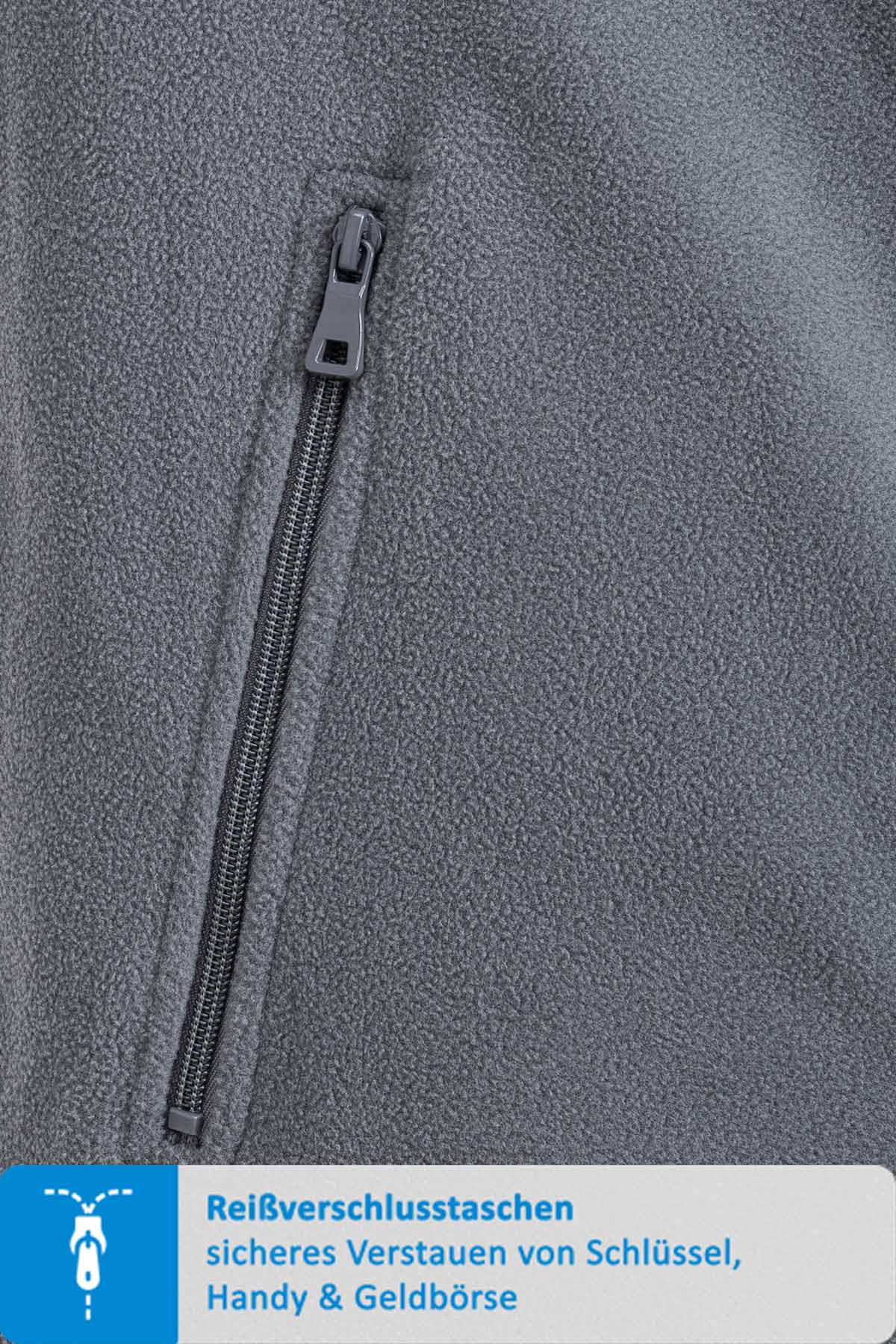 Fleecejacke für Männer ohne Kapuze Anthrazit