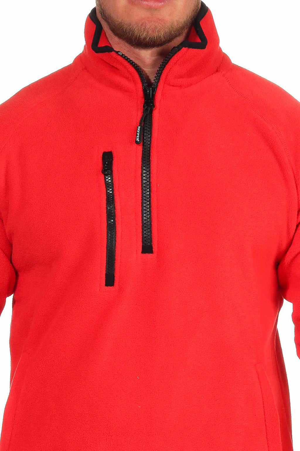 Herren Fleecepulli Rot