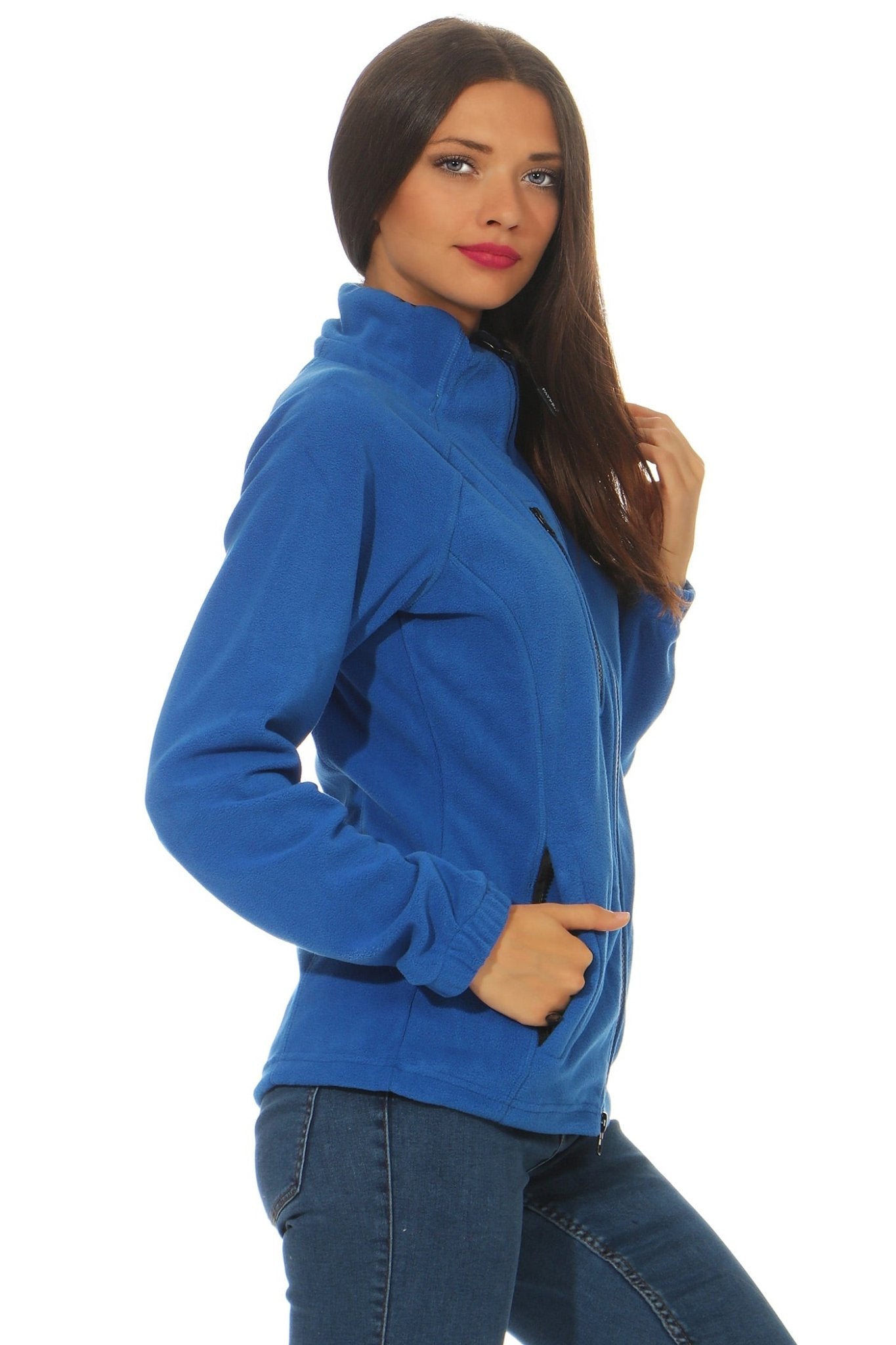 Fleecejacke für Damen warm Outdoor in Blau
