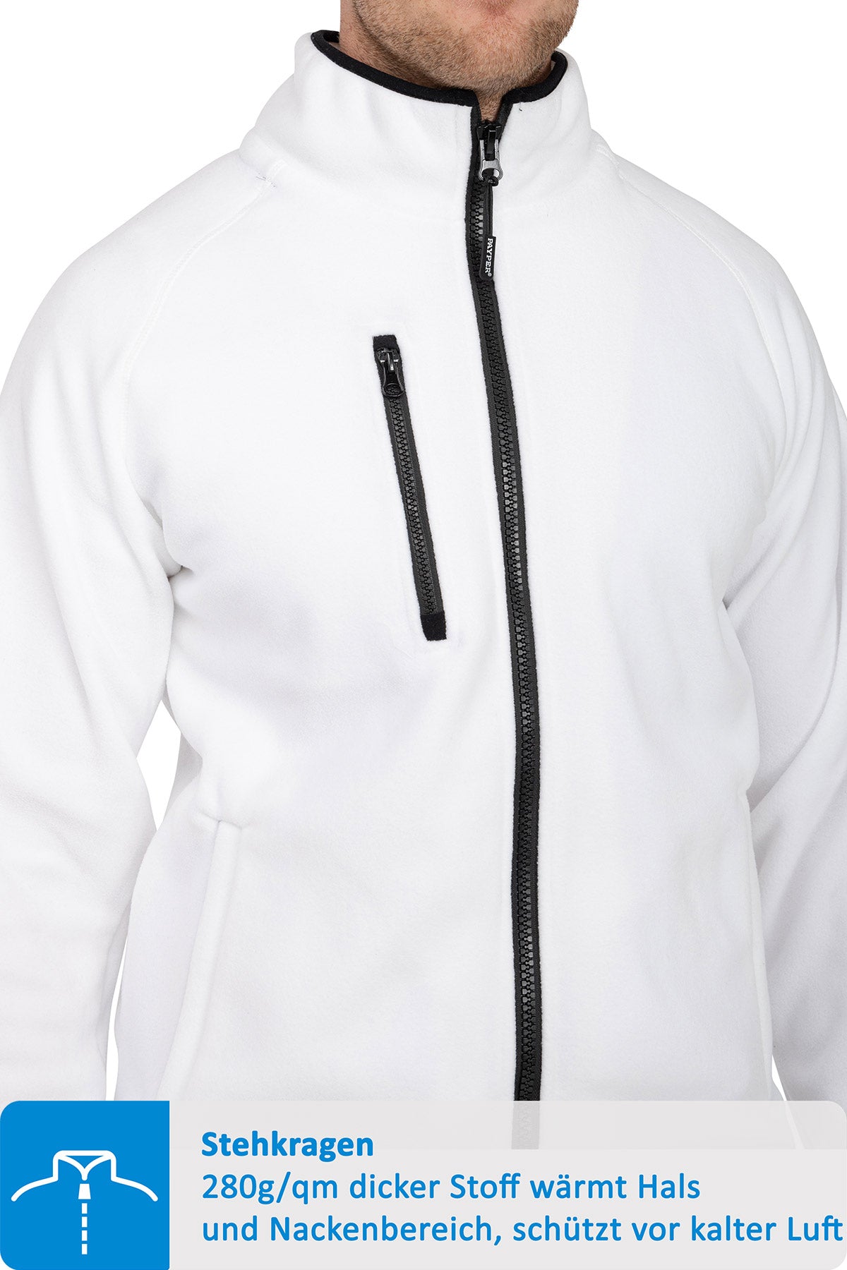 Herren Jacke aus Fleece für Outdoor-Arbeiten in Weiß