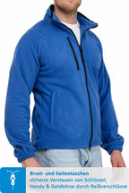 Fleecejacke für Männer robust und warm in Blau