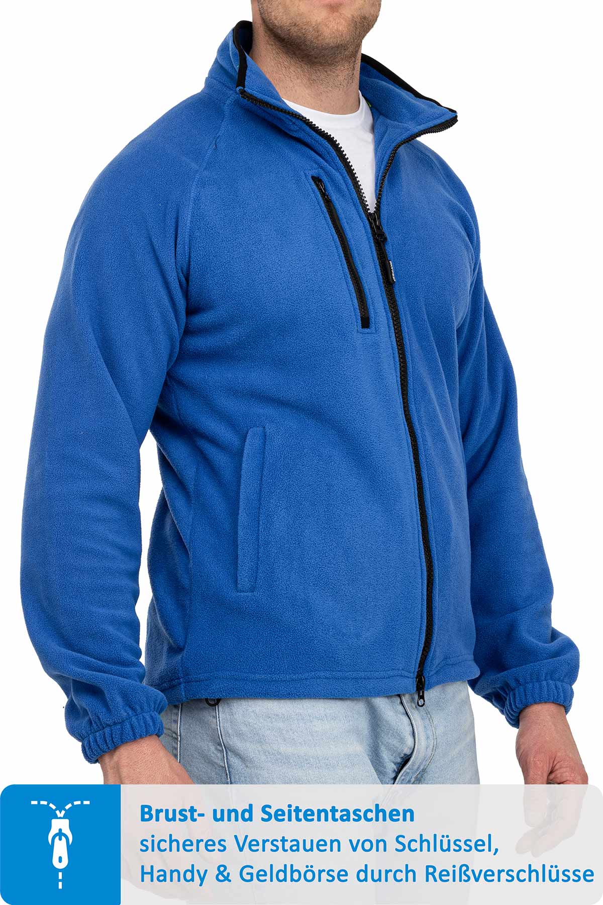 Fleecejacke für Männer robust und warm in Blau