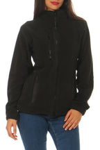 Damen Fleecejacke mit Brusttasche in Schwarz