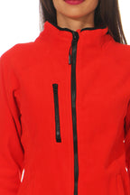 Fleecejacke für Frauen mit praktischen Taschen in Rot