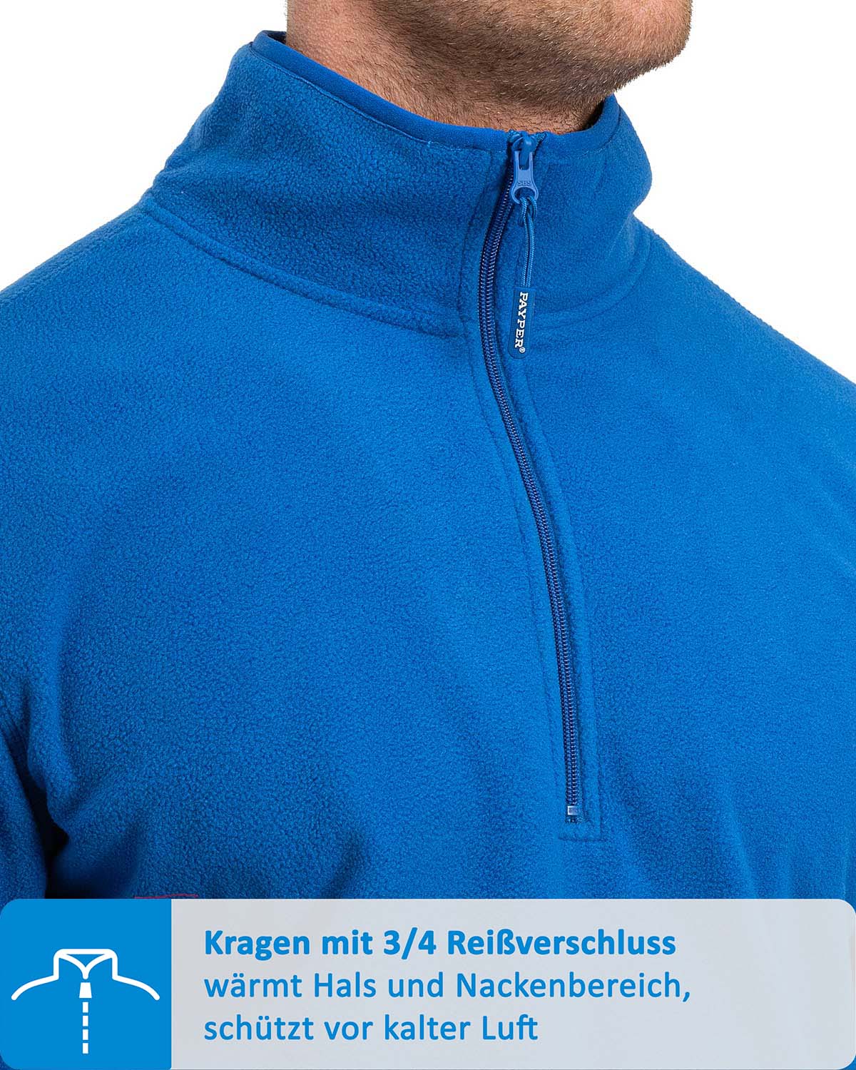 Fleece Pullover mit Reißverschluss