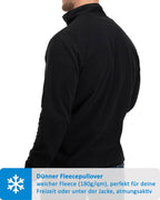 Fleecepullover mit Stehkragen in Schwarz