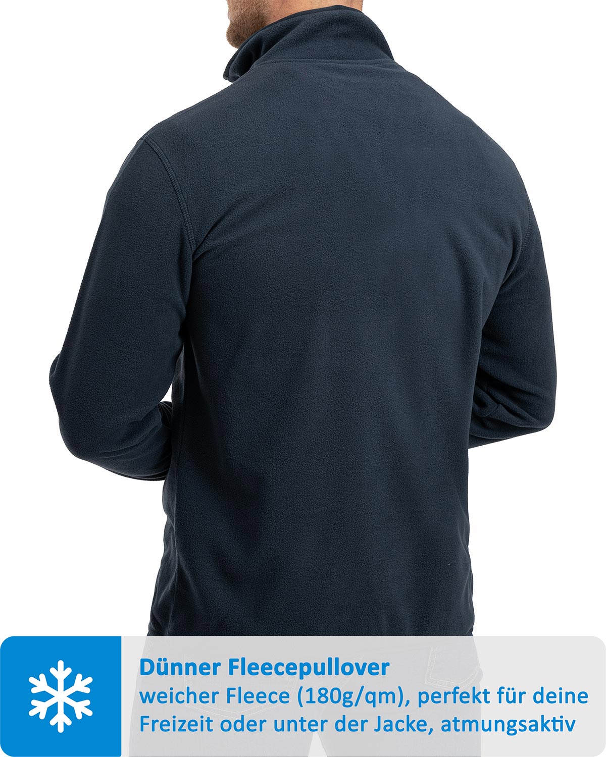 Fleecepullover für Männer in Dunkelblau