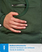 Seitentasche mit zusätzlichem Reißverschlussfach für Handy in Grün