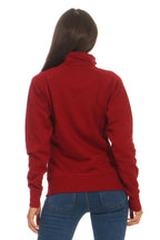 Troyer Damen mit Stehkragen und elastischem Bund in Bordeaux