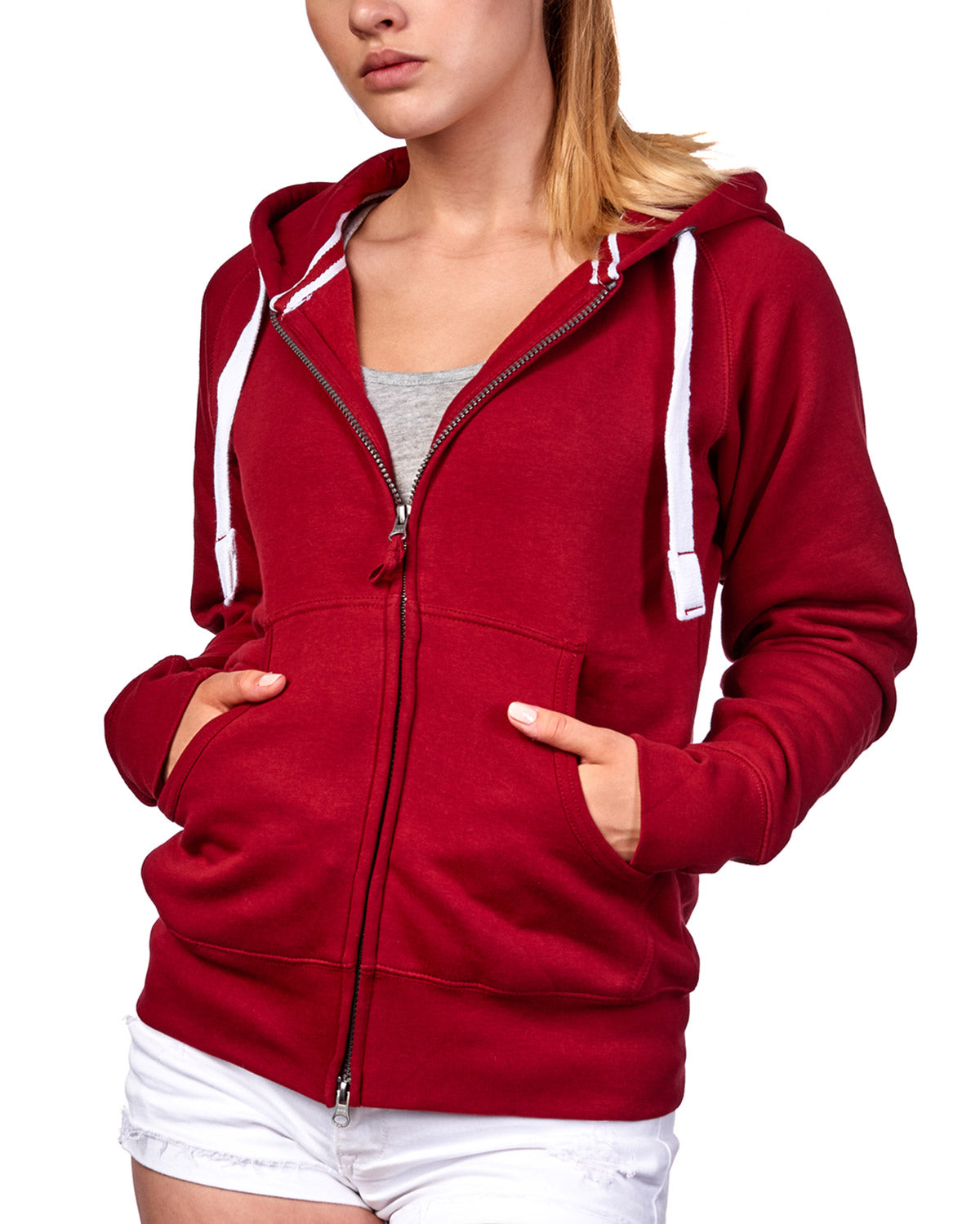 Damen Sweatjacke aus Baumwolle in Bordeaux